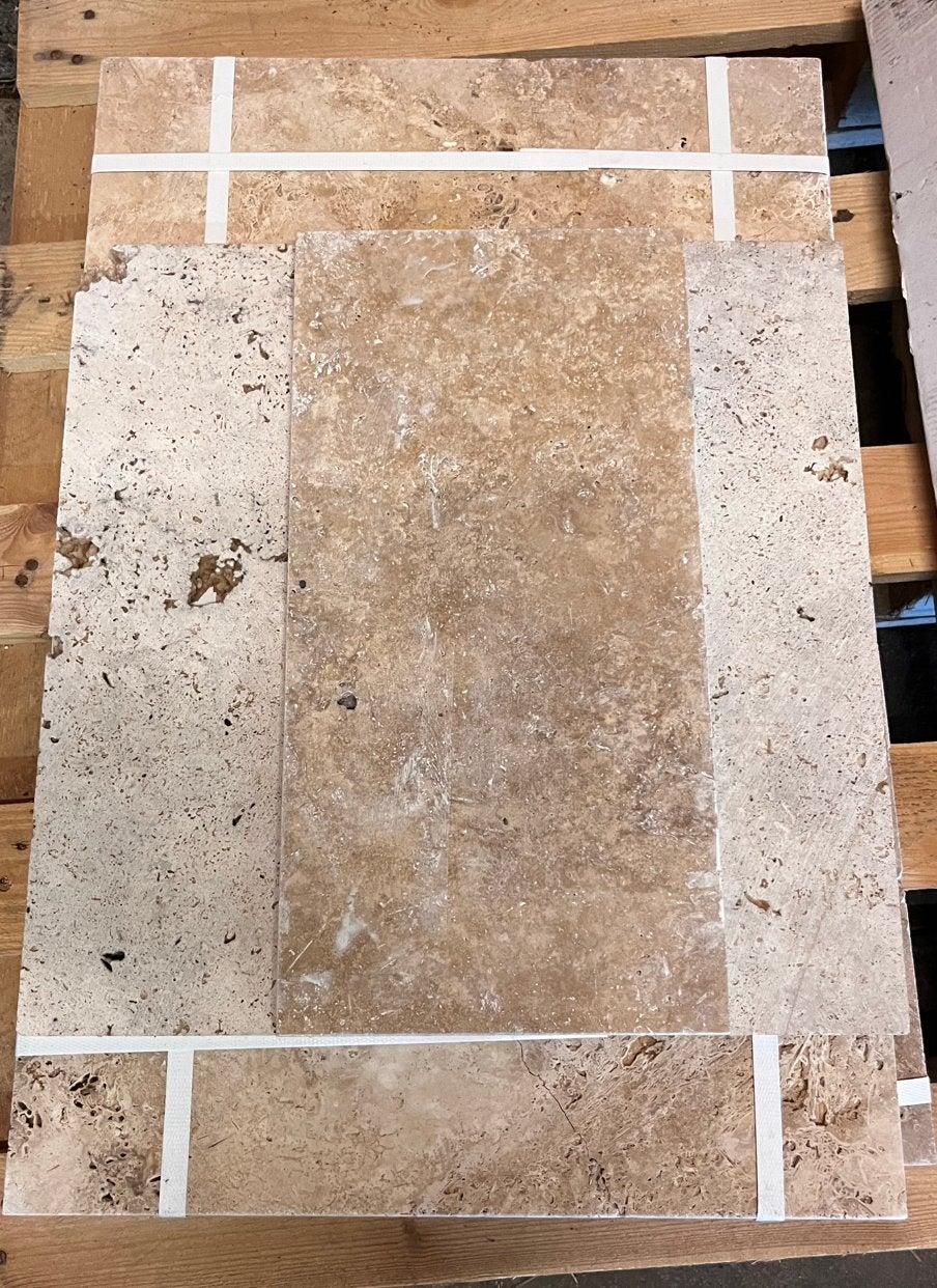 Travertin natuursteen tegels romaans verband, Ophalen, 40 tot 60 cm, Keramiek, Nieuw