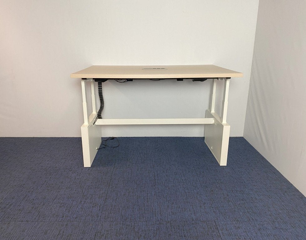 Zit/sta vergadertafel Vepa, 180 x 120 cm. - licht eiken blad, Ophalen, Zit-sta bureau, Gebruikt, 120 cm