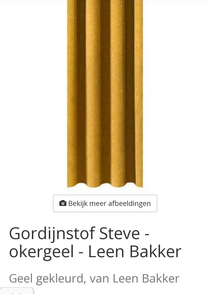 Gordijnen Steve - okergeel - Leen Bakker, Modern, Okergeel, Overige kleuren, 200 cm of meer, Nieuw