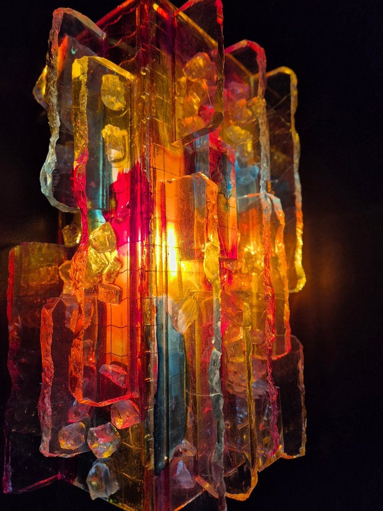 Fantastische vintage Raak Chartres van Oyen design wandlamp, Gebruikt, Meerkleurig, Glas, Overige merken