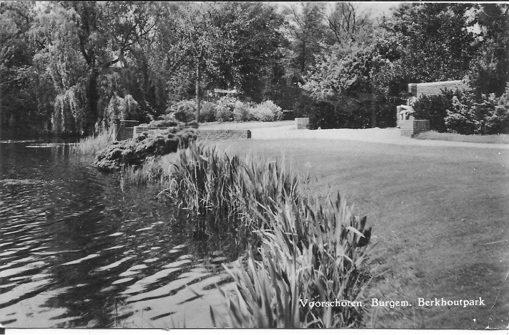 Oude Ansichtkaart Voorschoten, Burgem. Berkhoutpark, Verzamelen, Ophalen of Verzenden, 1960 tot 1980, Ongelopen, Zuid-Holland