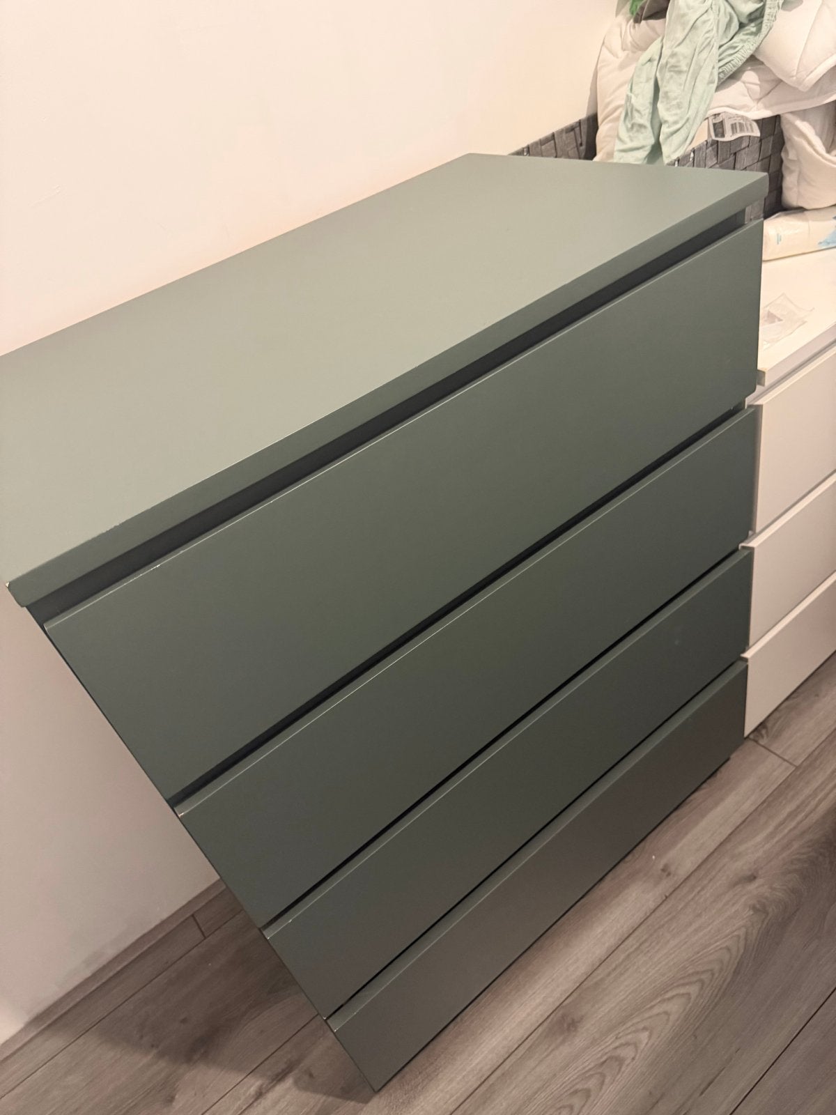 2x IKEA MALM ladekasten - groen, 3 of 4 laden, Ophalen of Verzenden, Gebruikt
