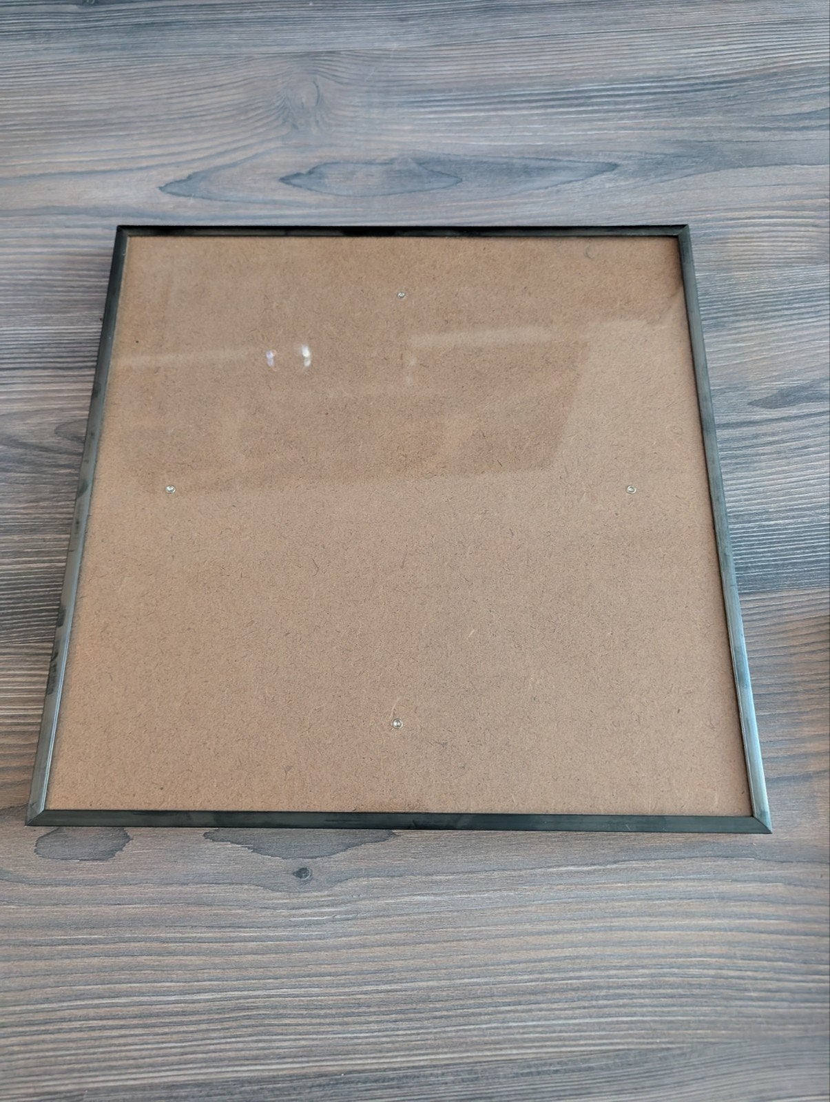 Zwarte LP lijst met glas, 33x33 cm, Kunststof, Gebruikt, Ophalen of Verzenden, Fotolijst