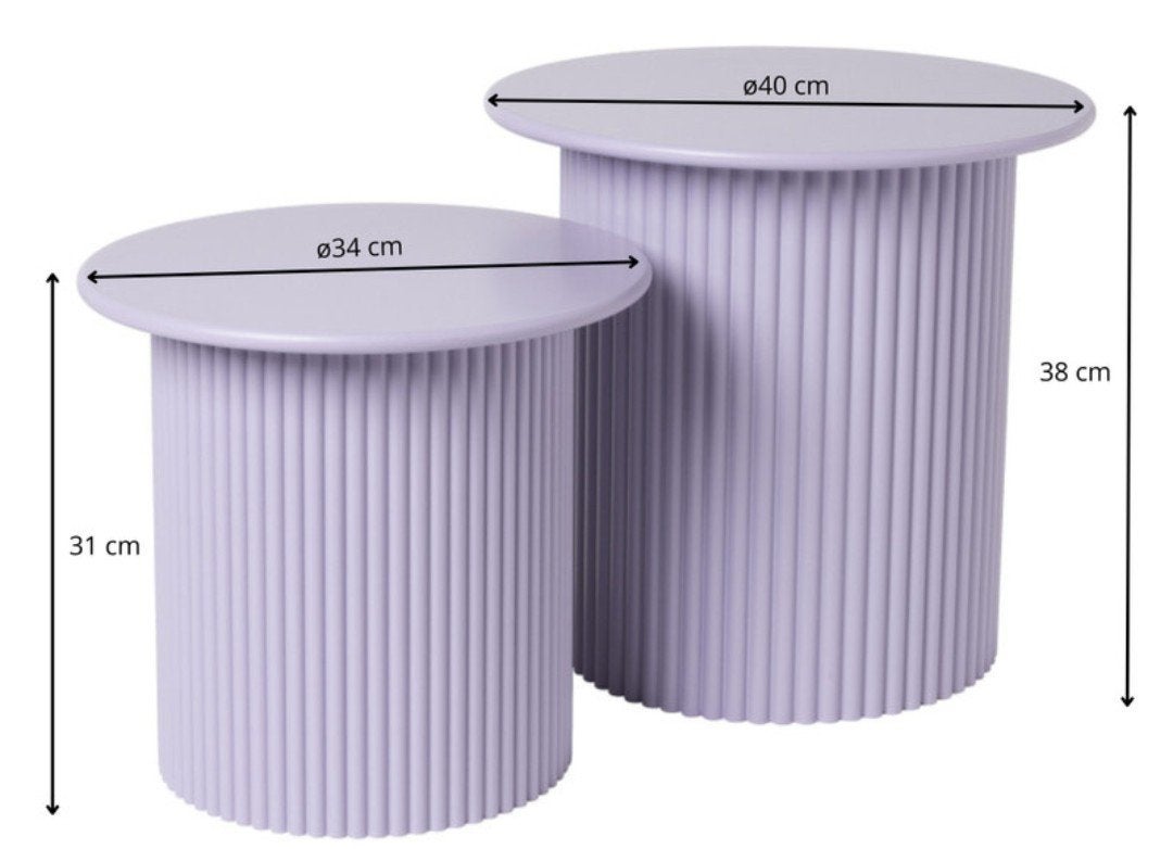 Xenos bijzettafels lila & geel – diverse modellen, Minder dan 55 cm, Gebruikt, Rond, Ophalen