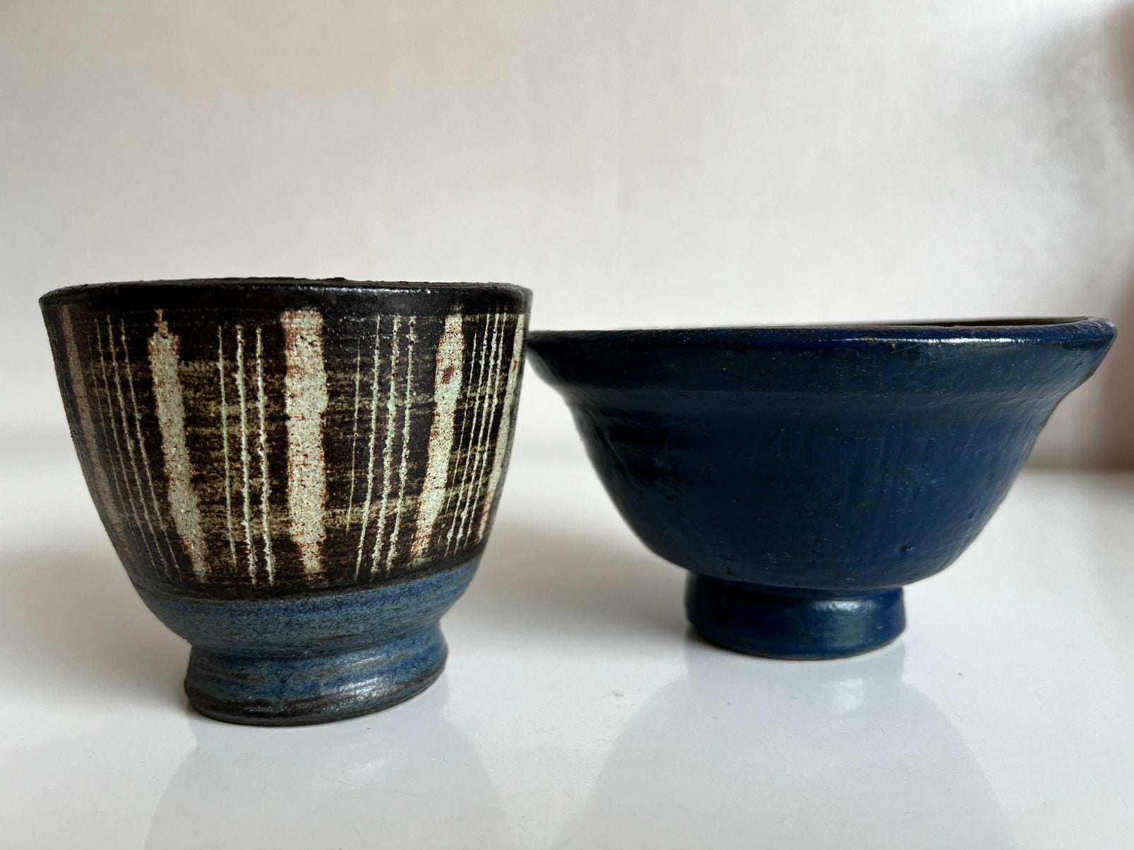 2 Vintage Jan van Stolk Schaal Kom Chamotte Klei Jaren 60, Antiek en Kunst, Antiek | Keramiek en Aardewerk, Ophalen of Verzenden