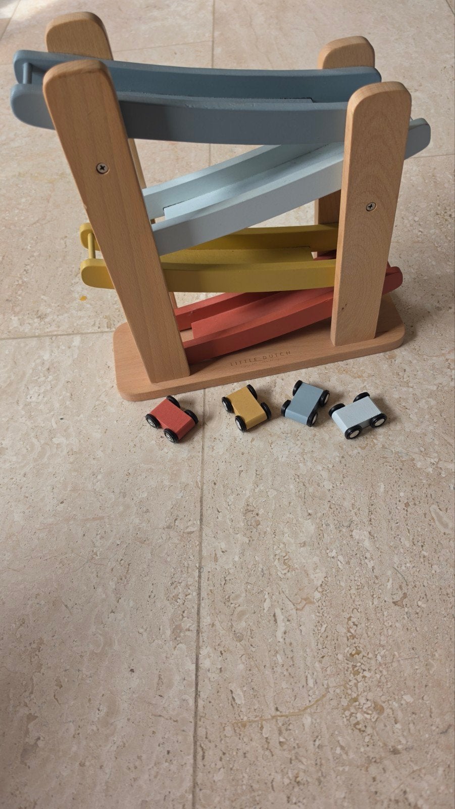 Little Dutch Houten Auto Racebaan met 4 Auto's, Ophalen, Zo goed als nieuw, Bouwen