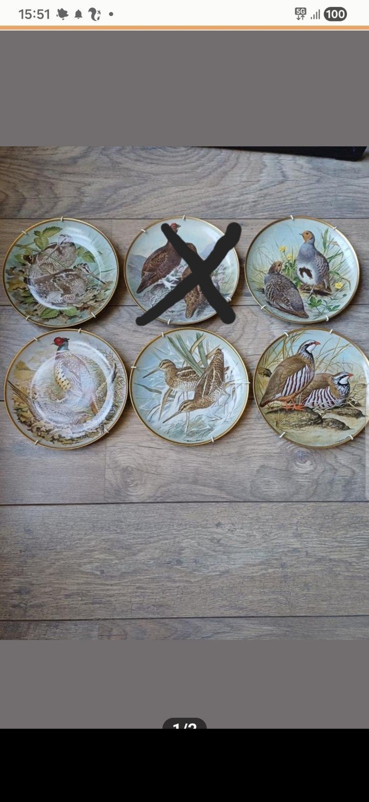 Franklin Porcelain 'Gamebirds of the World' borden, Ophalen of Verzenden
