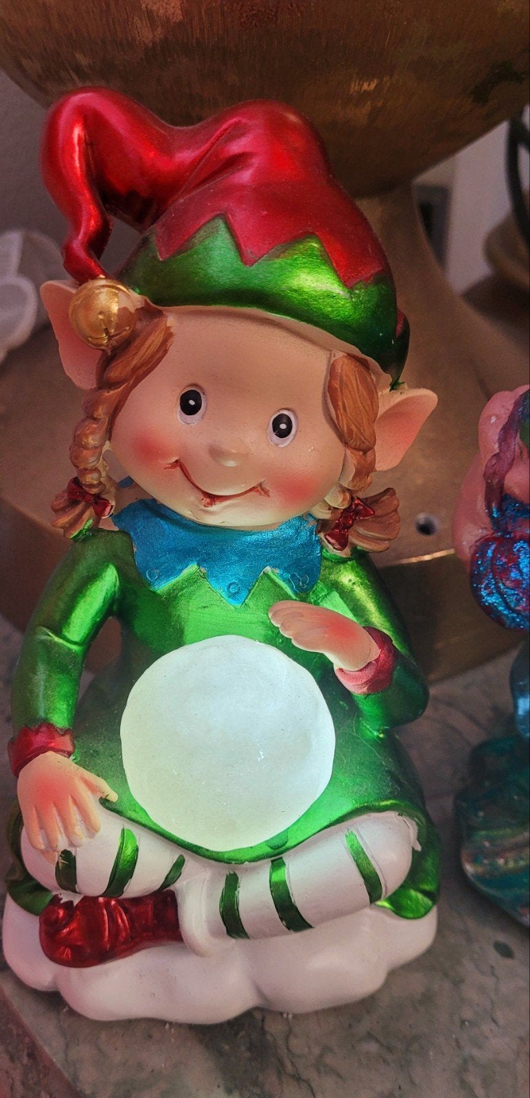 Decoratieve elf en kikker beeldjes met licht, Meerkleurig, Overige stijlen, Ophalen of Verzenden, Zo goed als nieuw