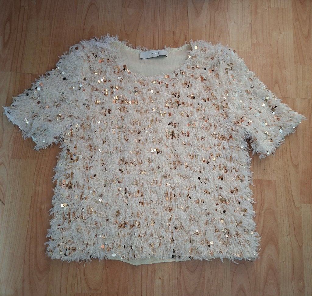 Mooie NUKUS top L, Beige, Maat 42/44 (L), Ophalen of Verzenden, Korte mouw