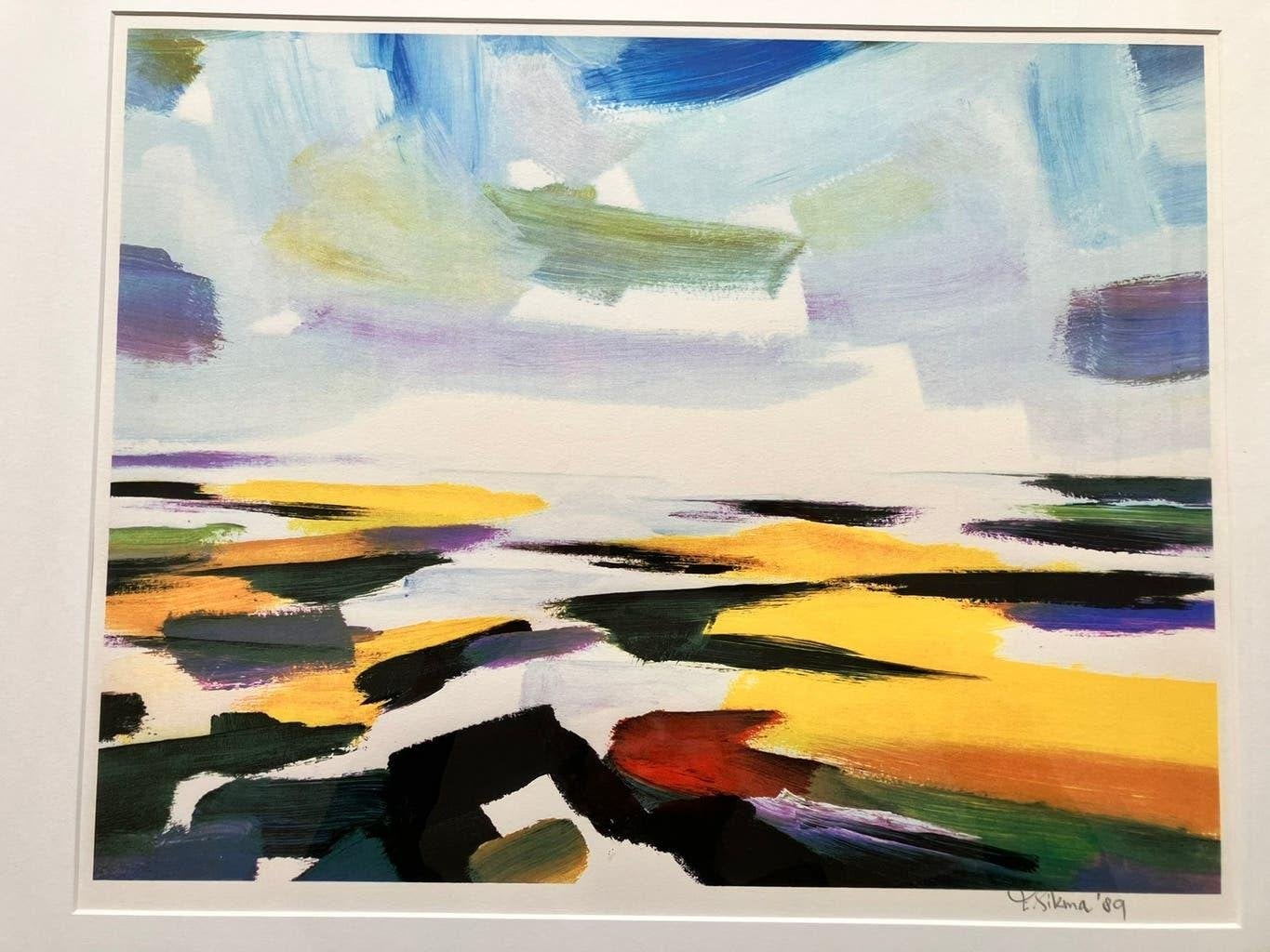 Eddy Sikma, Waddenzee, zeefdruk, fraaie Friese kunst, 1989, Ophalen, Zeefdruk, Ingelijst, Landschappen