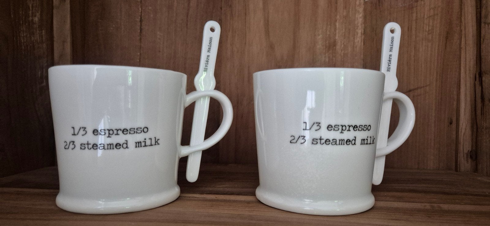 Rivièra Maison Caffè Latte mokken, Ophalen, Zo goed als nieuw, Overige stijlen, Kop(pen) en/of Schotel(s)