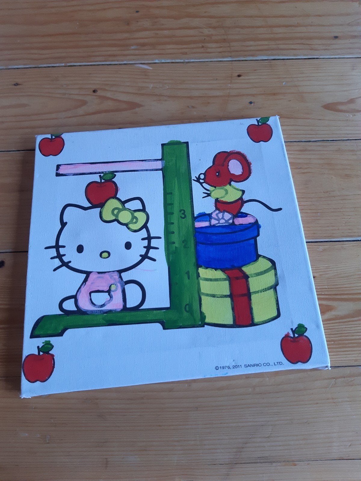 leuk hallo kitty, Ophalen, Schilderij, Meerkleurig, Textiel