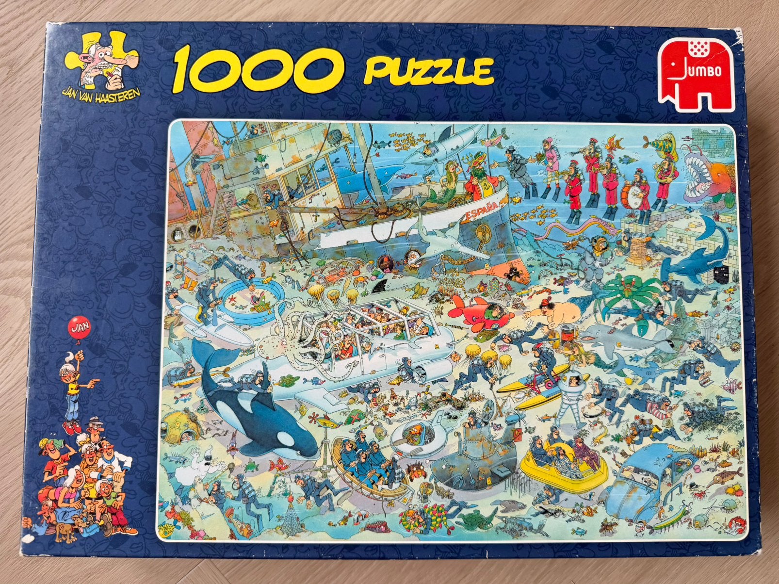 Jan van Haasteren: Pret onderwater, Hobby en Vrije tijd, Denksport en Puzzels, Ophalen of Verzenden, 500 t/m 1500 stukjes, Zo goed als nieuw