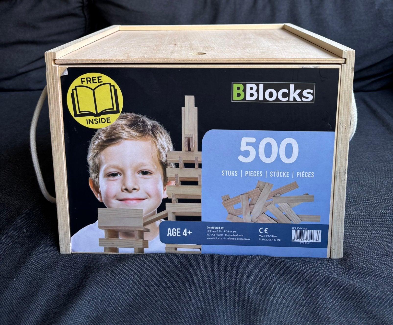 Bblocks houten bouw bloken in kist. Zgan, Ophalen, Zo goed als nieuw