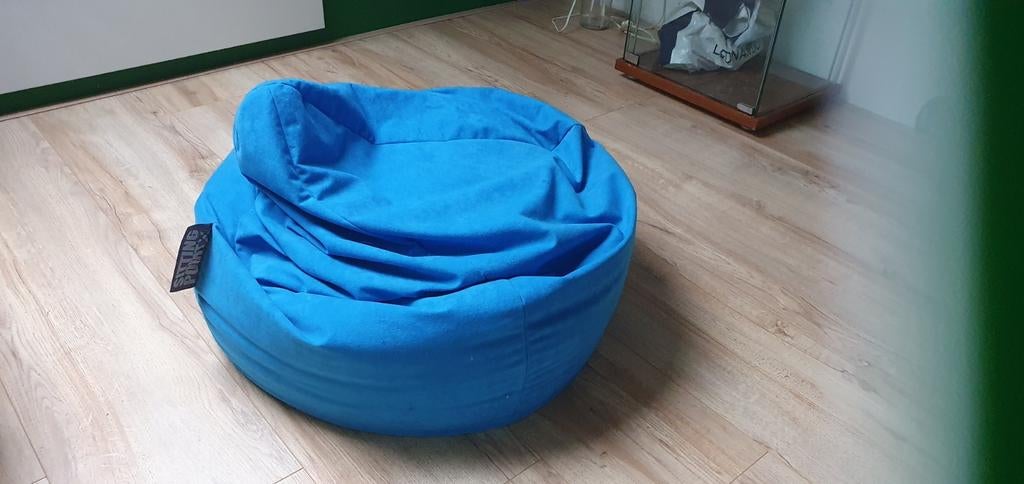 Zitzak blauw 40x40, lang 80 cm. Groot genoeg voor tieners, Huis en Inrichting, Ophalen, Zo goed als nieuw, Blauw, Zitzak