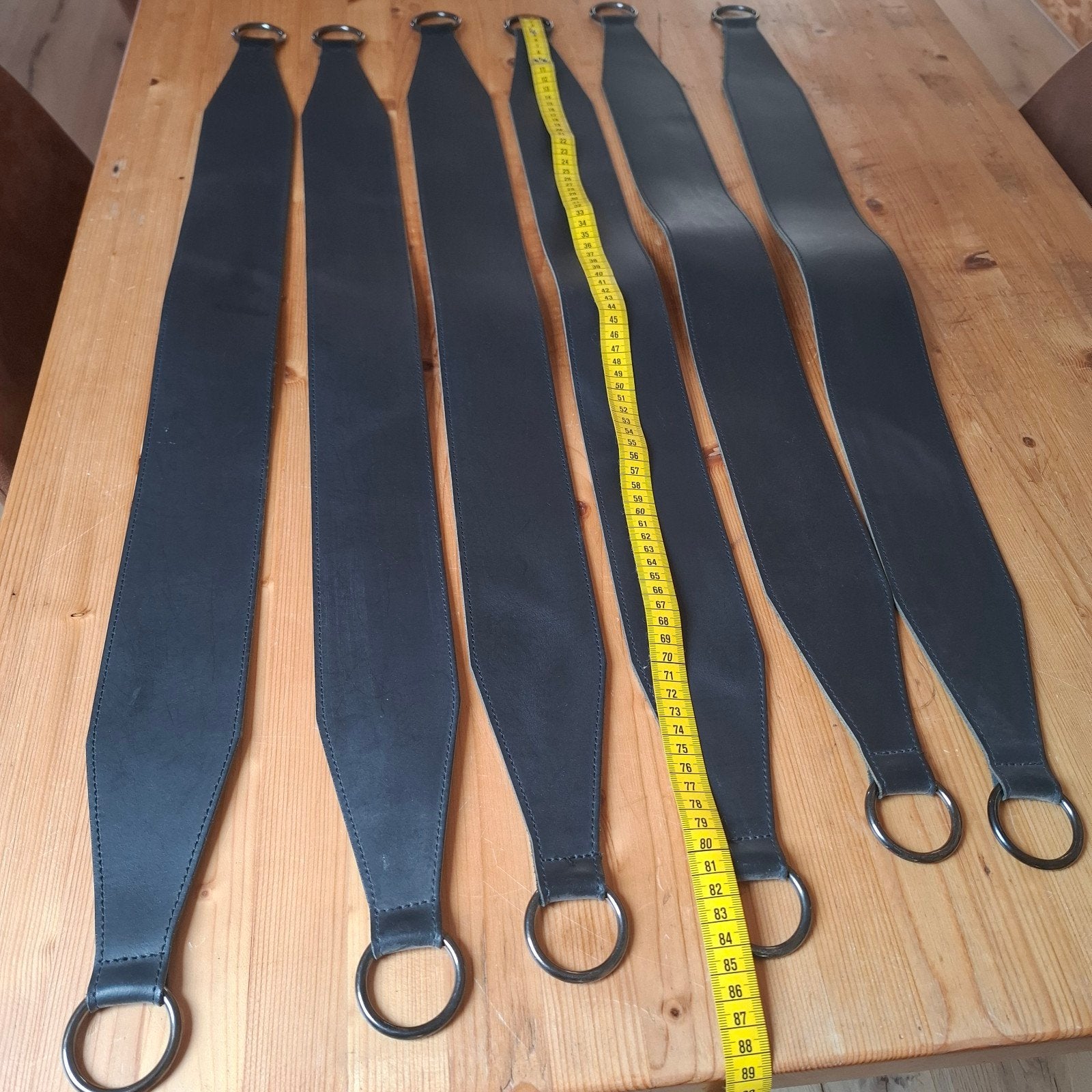 6 Embrasse van leer voor gordijnen, Zwart, Ophalen of Verzenden, Zo goed als nieuw, Met ringen