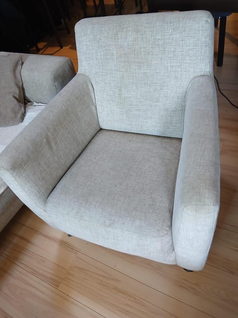 Bank en fauteuil, Ophalen, Gebruikt, Minder dan 75 cm, Rechte bank