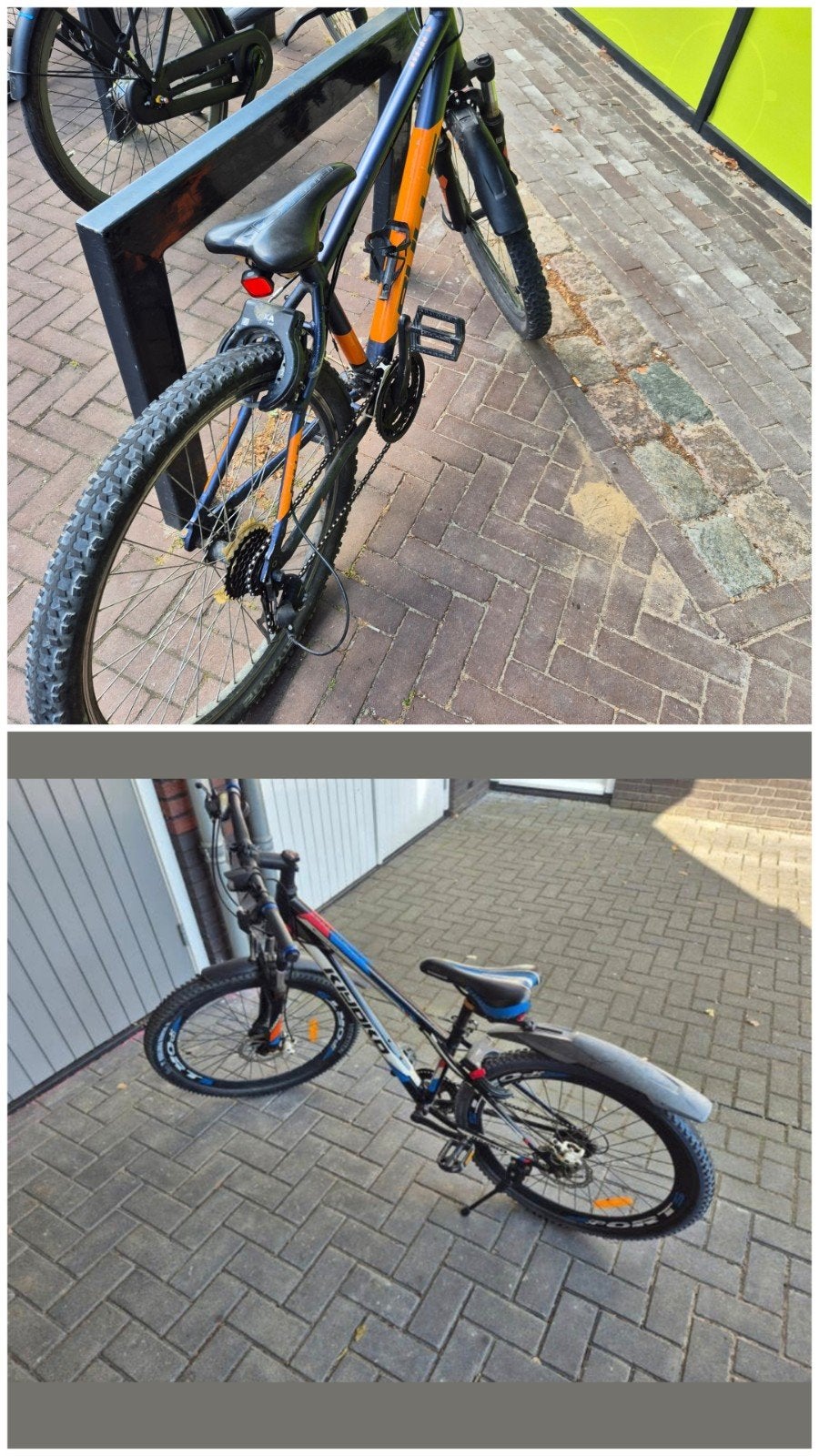 2 Mountainbikes 26 inch - defecte rem en achterderailleur, Fietsen en Brommers, Fietsen | Mountainbikes en ATB, Ophalen