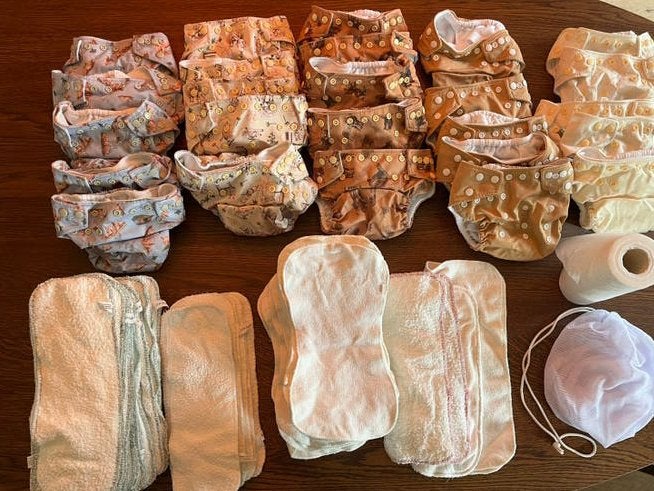 25 prachtige wasbare luiers met toebehoren van Little Lamb, Ophalen, Zo goed als nieuw, Jongetje of Meisje
