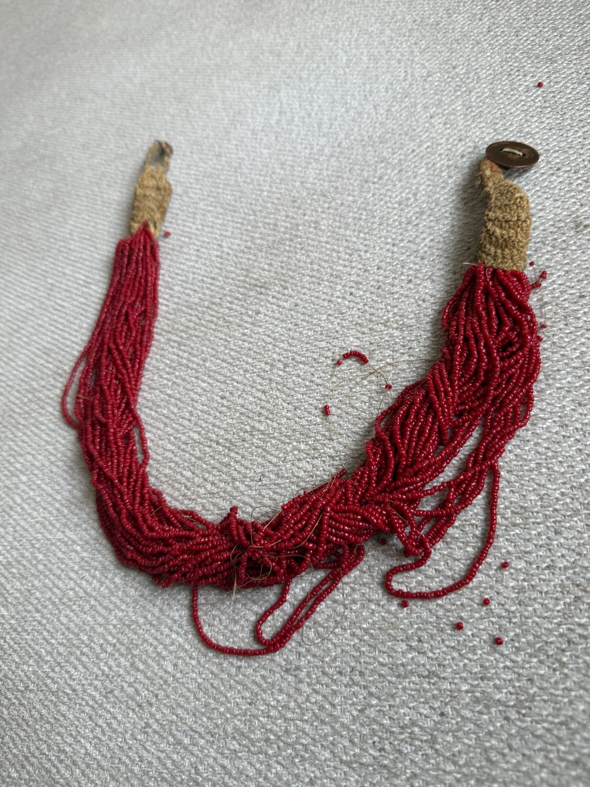 Antieke micro koraal ketting uit India, Ophalen of Verzenden, Overige materialen, Ketting, Met edelsteen