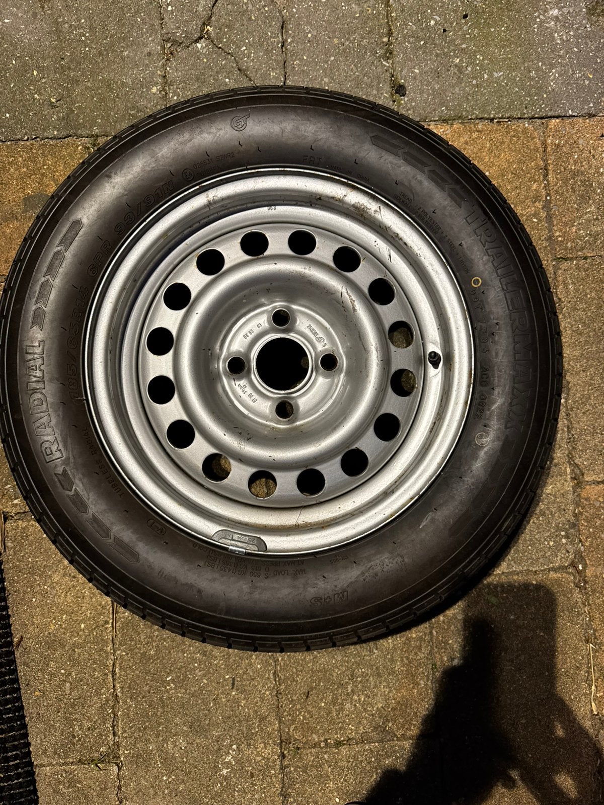 Reservewiel caravan 185/65R14., Auto diversen, Aanhangwagen-onderdelen, Ophalen of Verzenden, Zo goed als nieuw