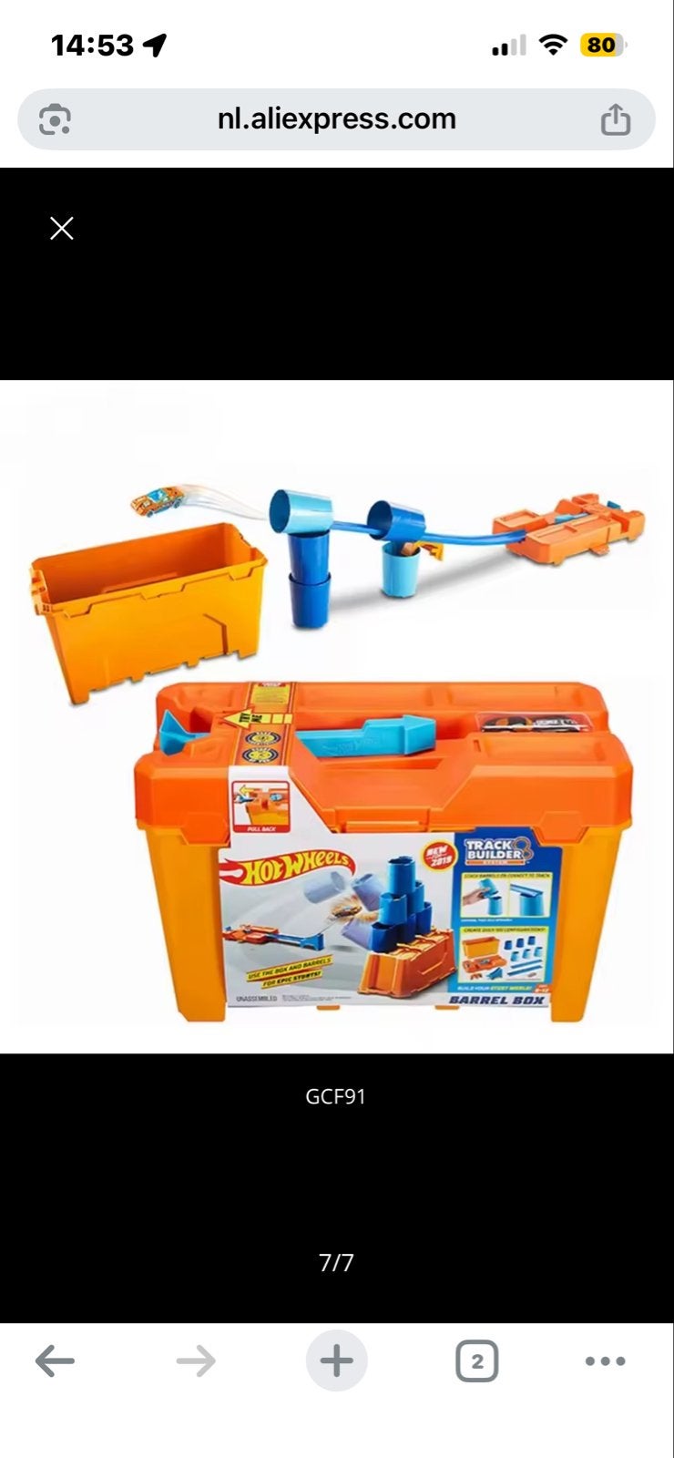 Hot Wheels Track Builder Barrel Box GCF91, Ophalen, Gebruikt