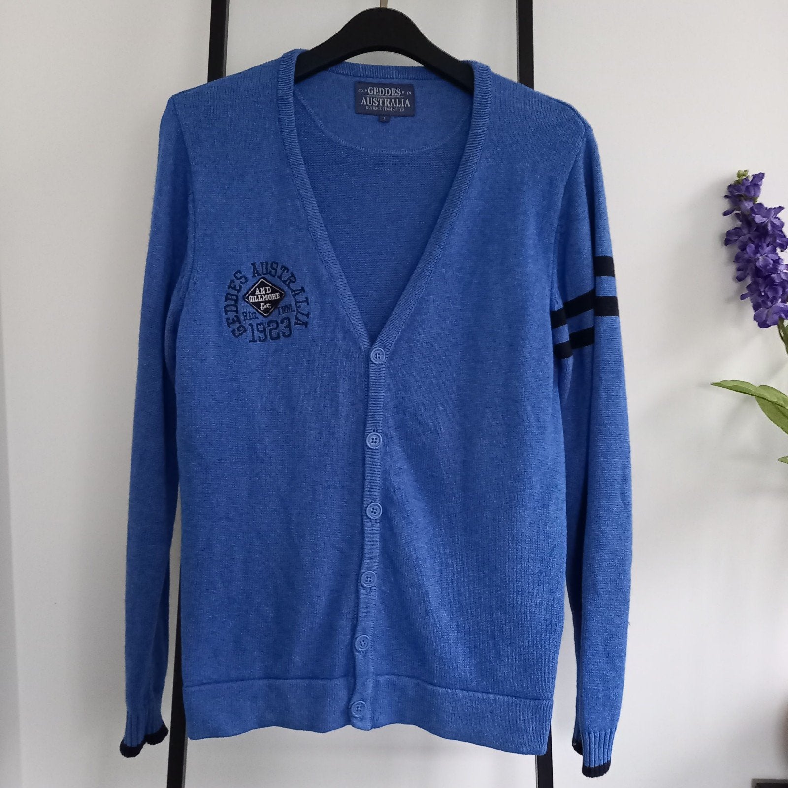 Geddes & Gillmore Australia blauw heren vest mt L nieuwstaat, Ophalen of Verzenden, Zo goed als nieuw, Maat 52/54 (L), Blauw