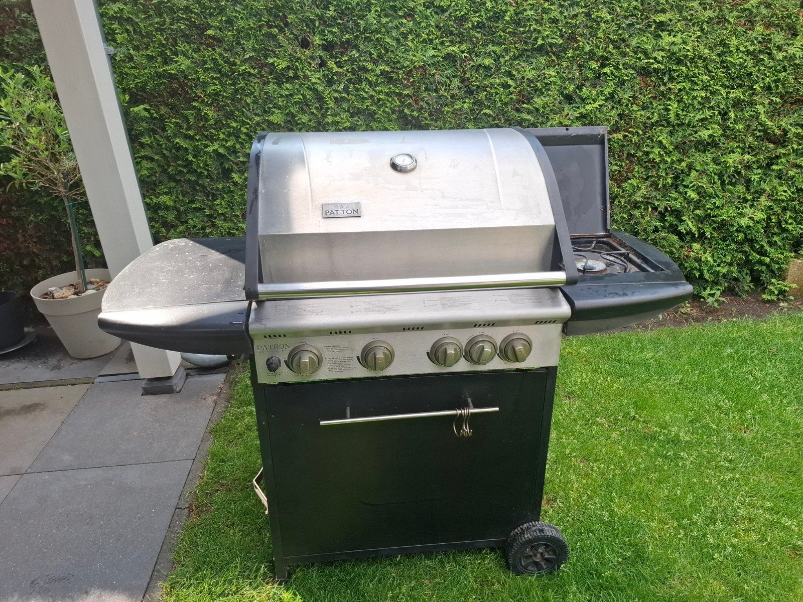 Patton gasbarbecue met 4 branders en zijbrander, Ophalen of Verzenden