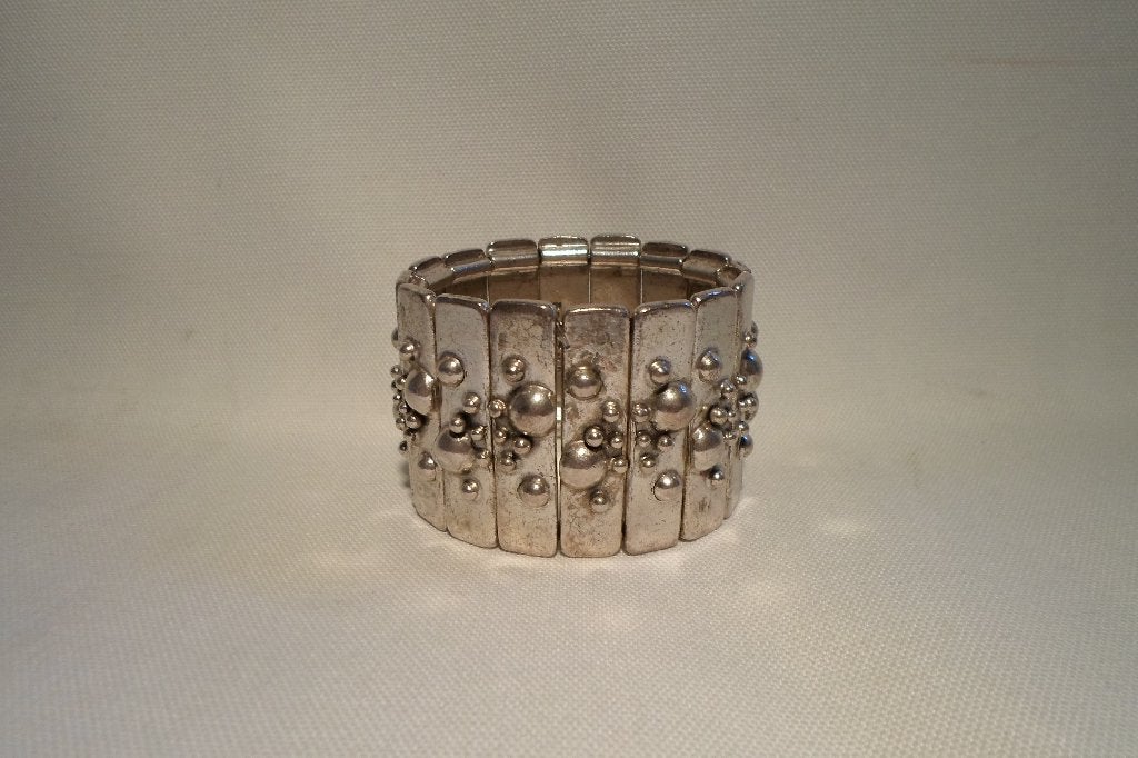 Vintage Metal Pointu's Armband, Ophalen of Verzenden, Gebruikt, Zilver, Staal