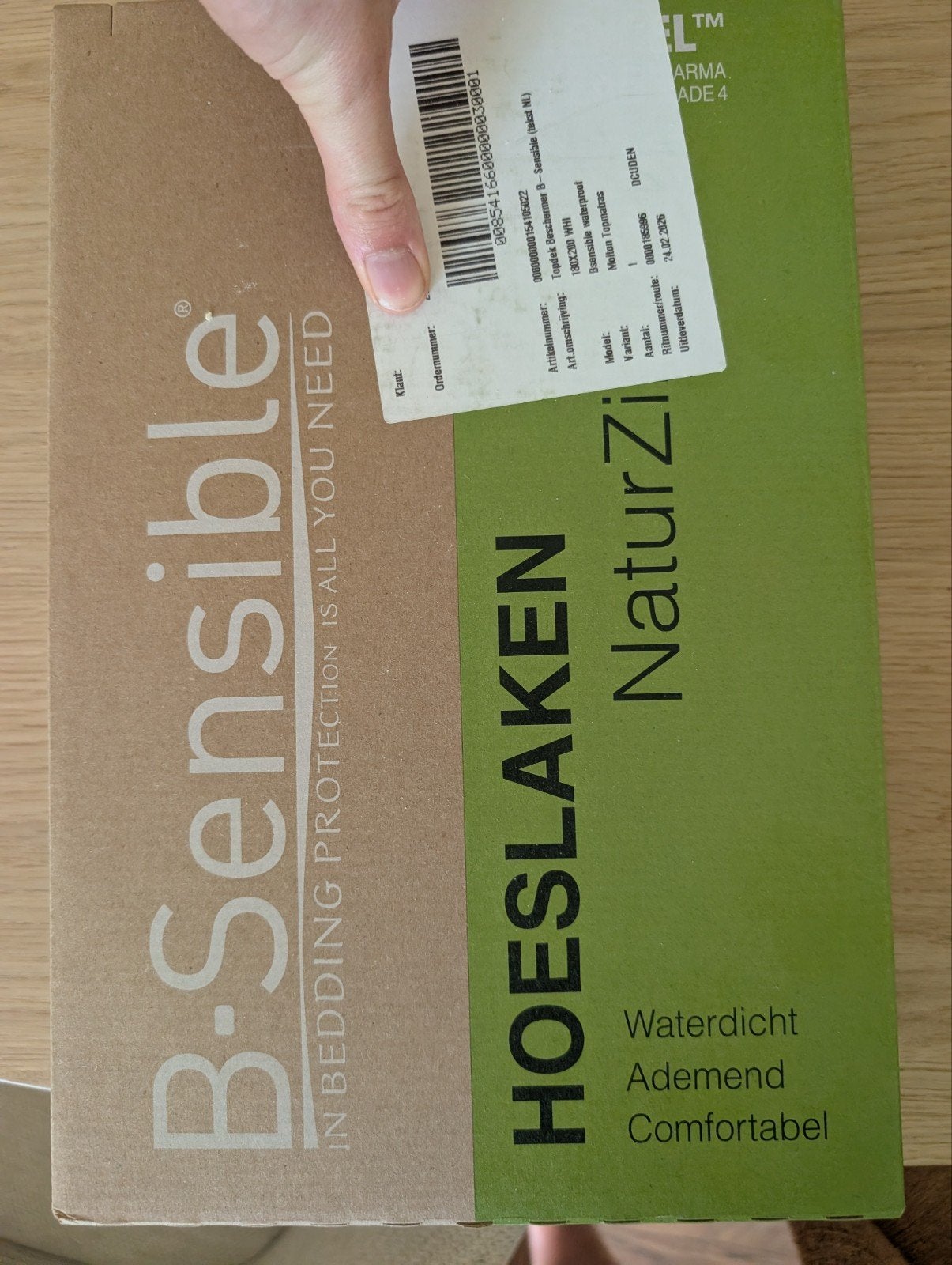 B-Sensible Hoeslaken NaturZinc Waterdicht 180x200 Wit, Ophalen of Verzenden