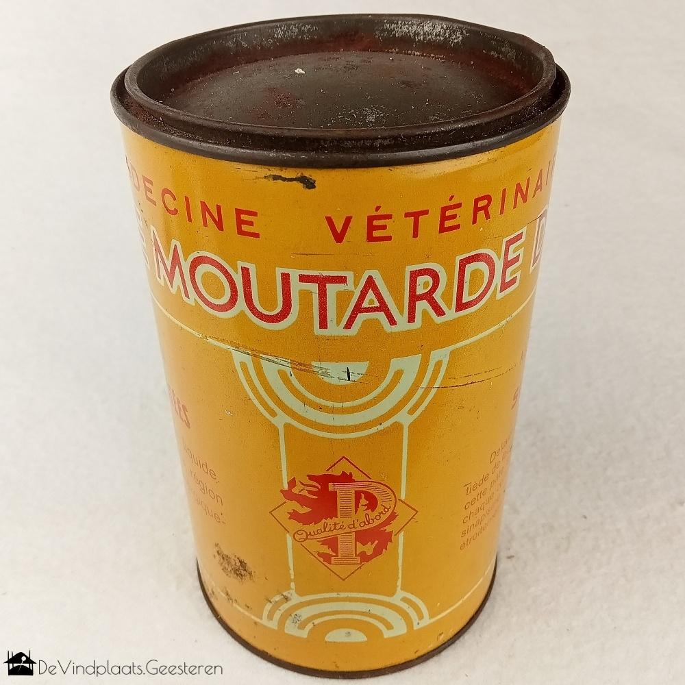Vintage blik mosterdbloem – Farine Moutarde Déshuilée, Verzamelen, Ophalen of Verzenden, Gebruikt, Overige, Overige merken