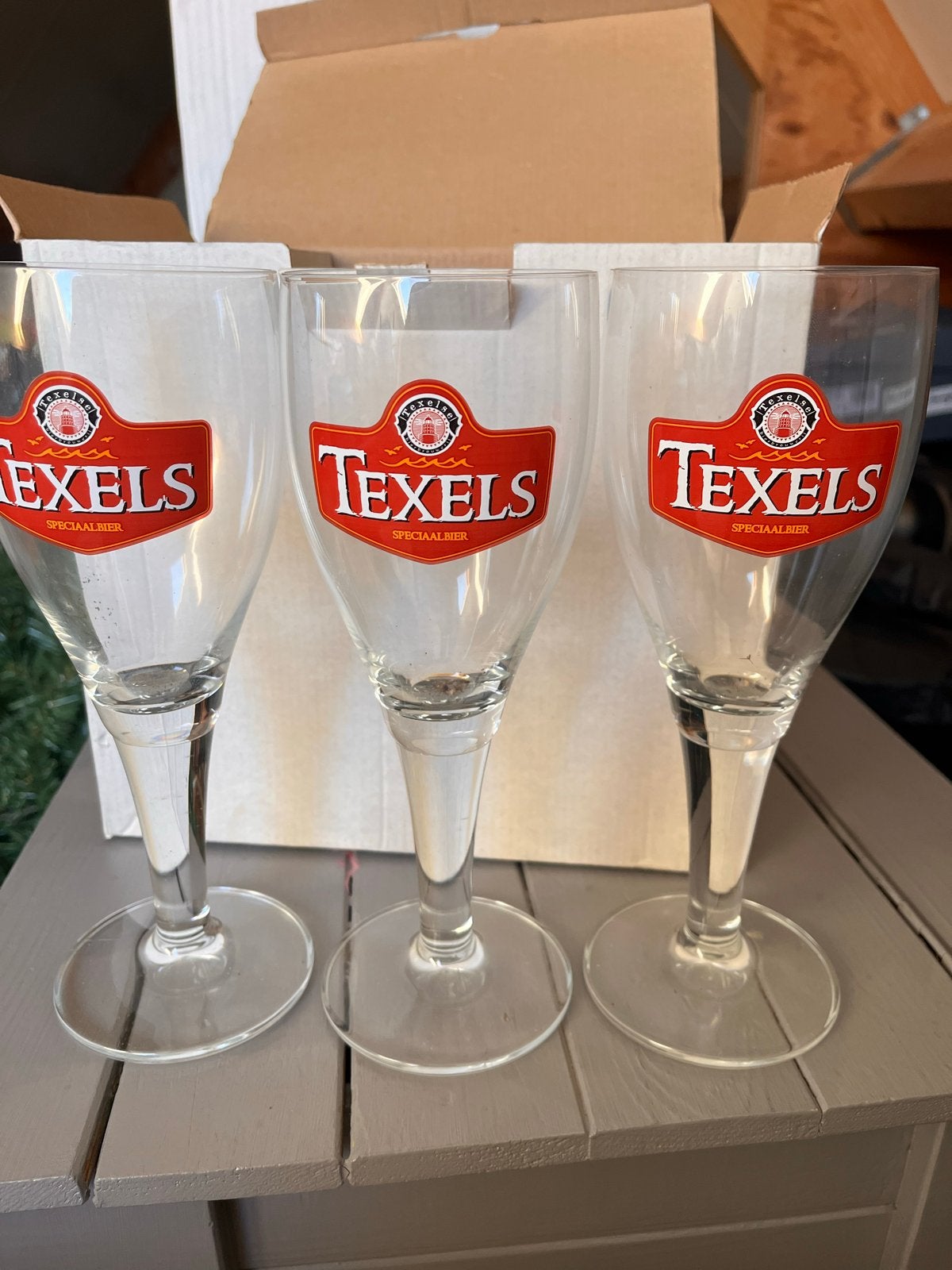 6 Texels Speciaalbier glazen - Nieuw, Ophalen of Verzenden, Zo goed als nieuw, Meerkleurig, Overige merken