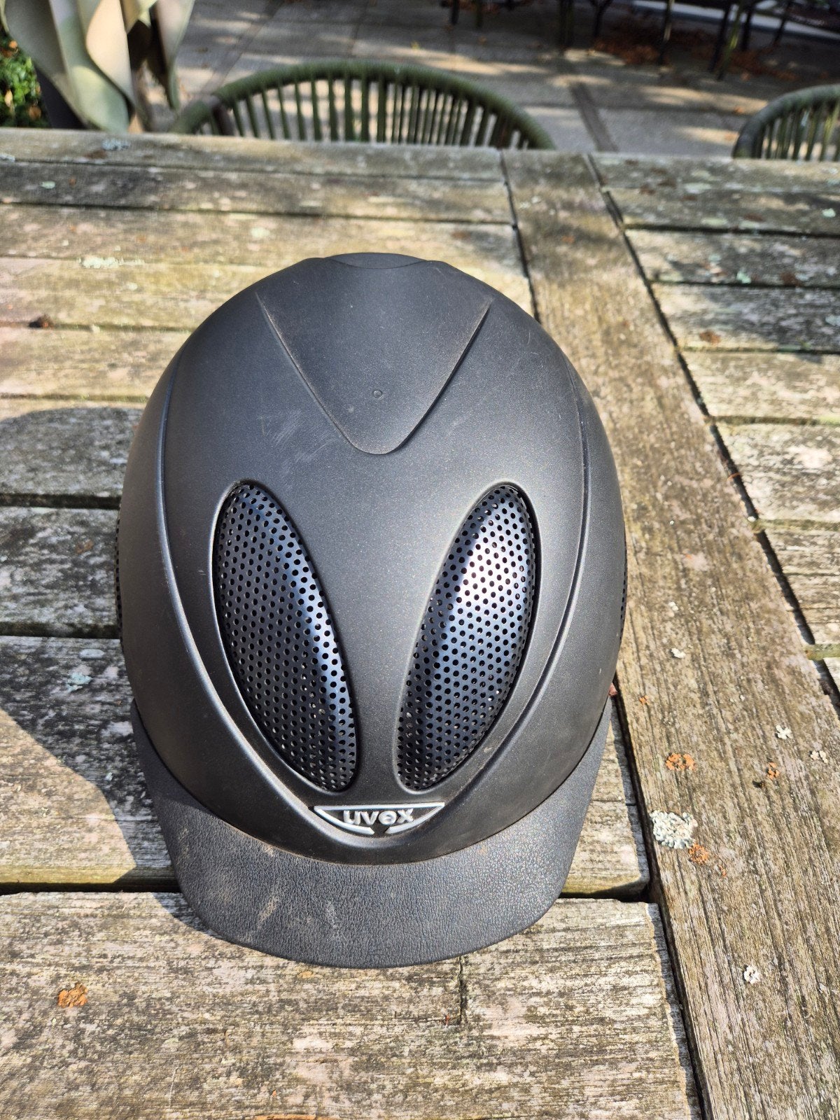 Uvex zwarte cap, Gebruikt, Ophalen of Verzenden, Rijhelm/cap, Zwart