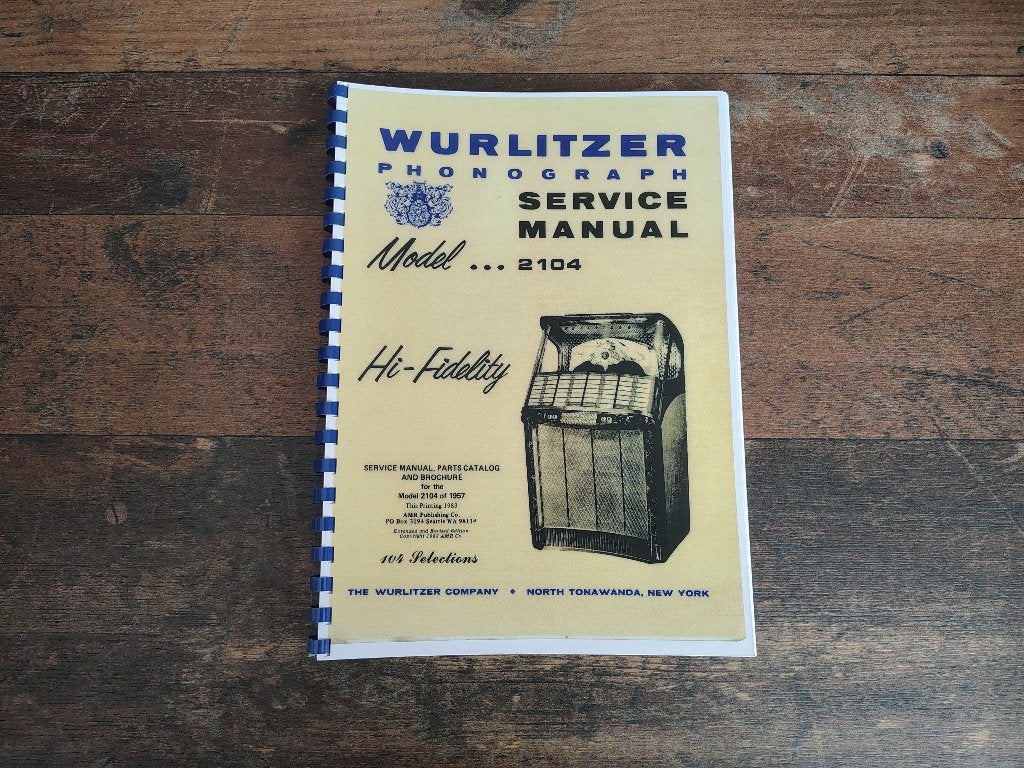 Service Manual: Wurlitzer 2104 (1957) jukebox nieuw !!!, Verzamelen, Automaten | Jukeboxen, Verzenden, Nieuw, 1950 tot 1960, Seeburg