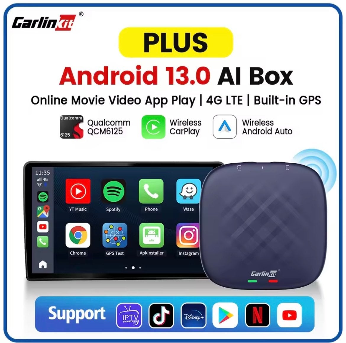 CarlinKit 13.0 Draadloze CarPlay. (Carlink, Smartbox), Ophalen of Verzenden, Nieuw