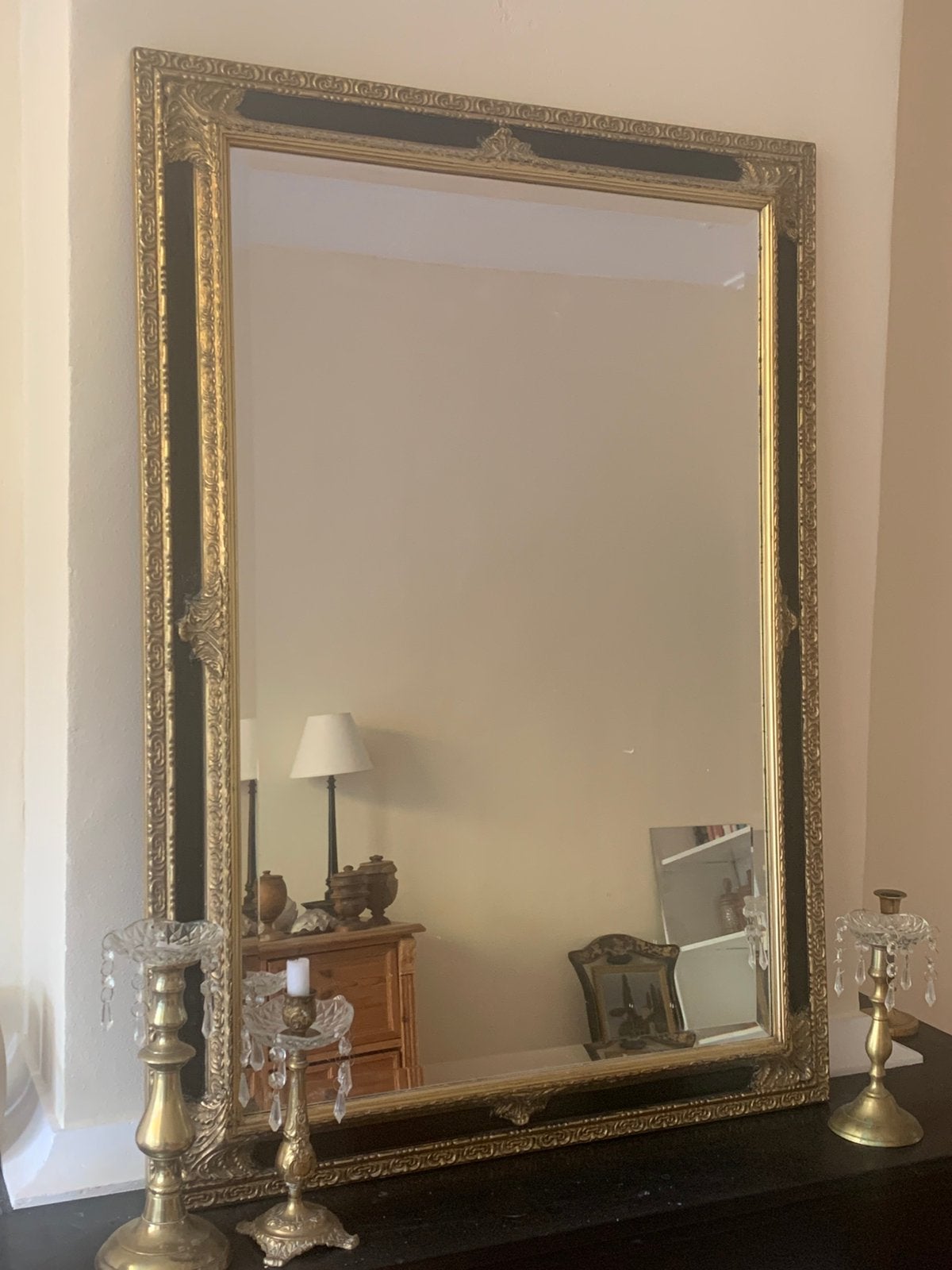 Spiegel geslepen glas, Huis en Inrichting, Woonaccessoires | Spiegels, Zo goed als nieuw, Minder dan 100 cm, Rechthoekig, Ophalen