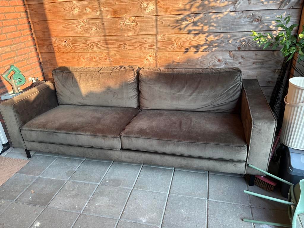 Velvet driezits bank, Ophalen, Driepersoons, 75 tot 100 cm, Zo goed als nieuw