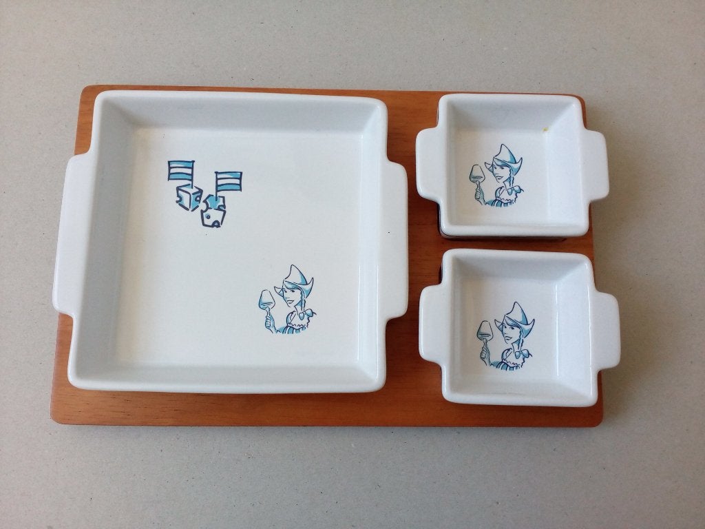 Vintage Boska kaassetje/tapasschaaltjes.., Overige materialen, Overige merken, Vintage, Ophalen of Verzenden
