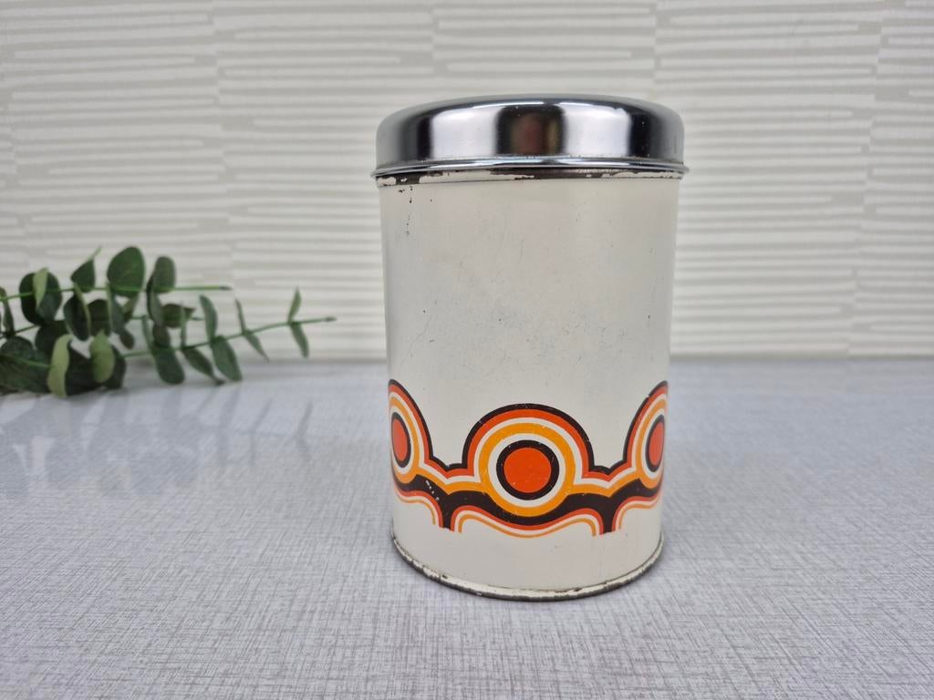 Brabantia blik 'Bayon'. Jaren 70 vintage voorraadbus., Ophalen of Verzenden