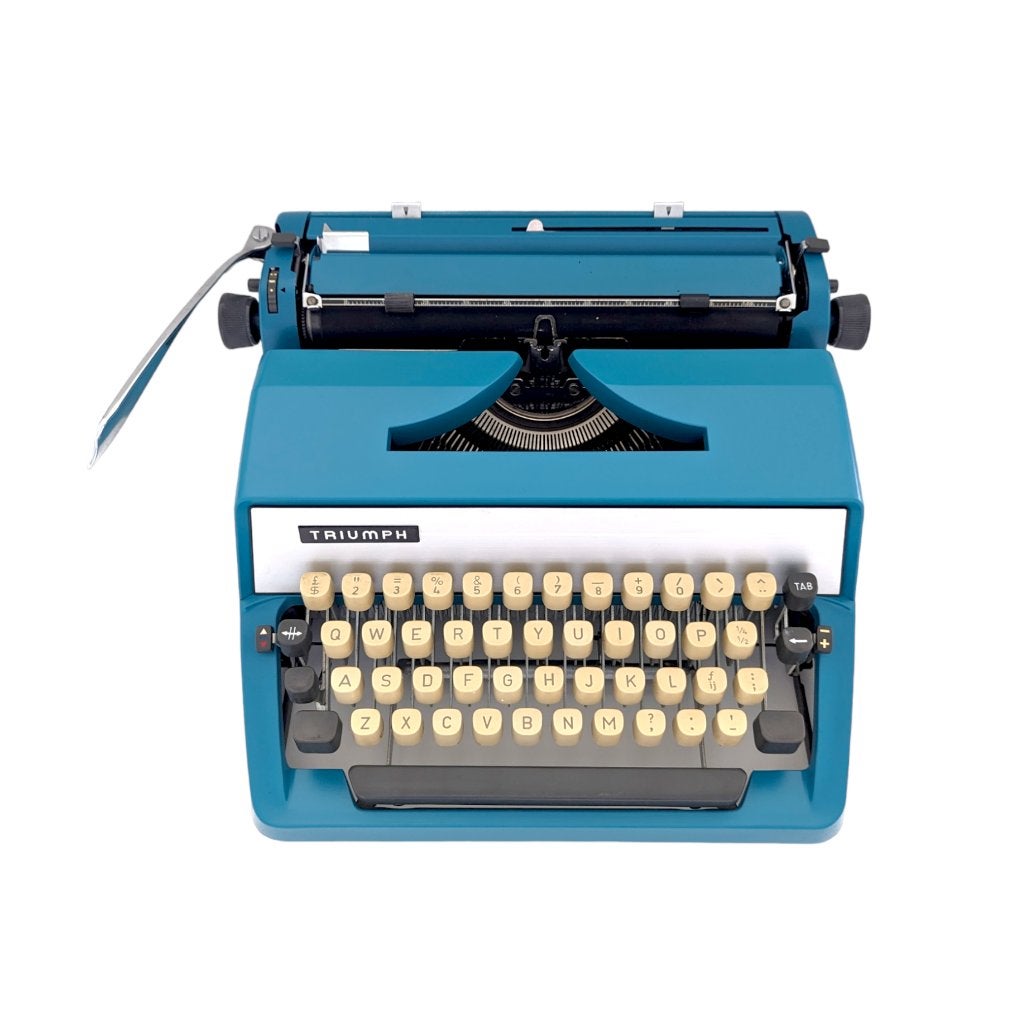 Typemachine Triumph Gabriele 25 blauw - gereviseerd, Diversen, Typemachines, Ophalen, Zo goed als nieuw