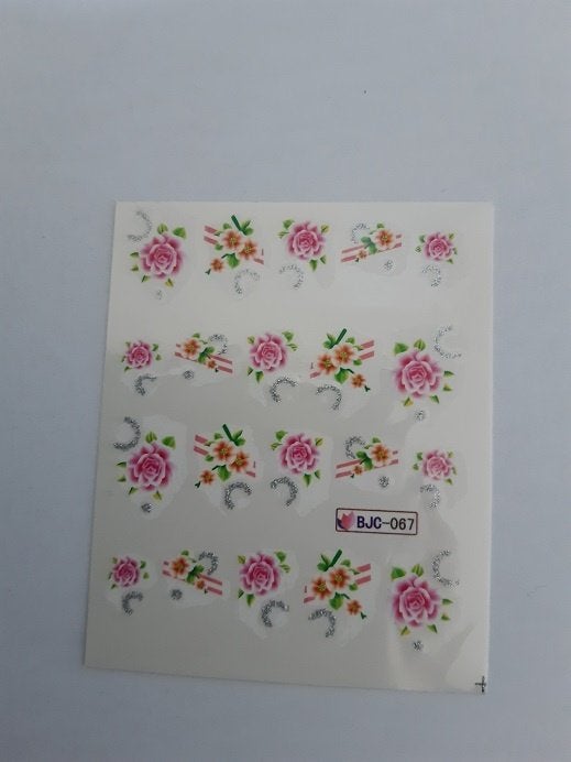 Velletje nagel water decals stickers BJC-067 bloemen roze, Nieuw, Ophalen of Verzenden, Toebehoren, Handen en Nagels