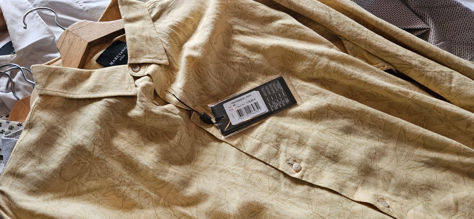 Nieuw Marciano by Guess Linnen Blend Overhemd Maat 44, Kleding | Heren, Beige, Nieuw, Ophalen of Verzenden, Overige halswijdtes