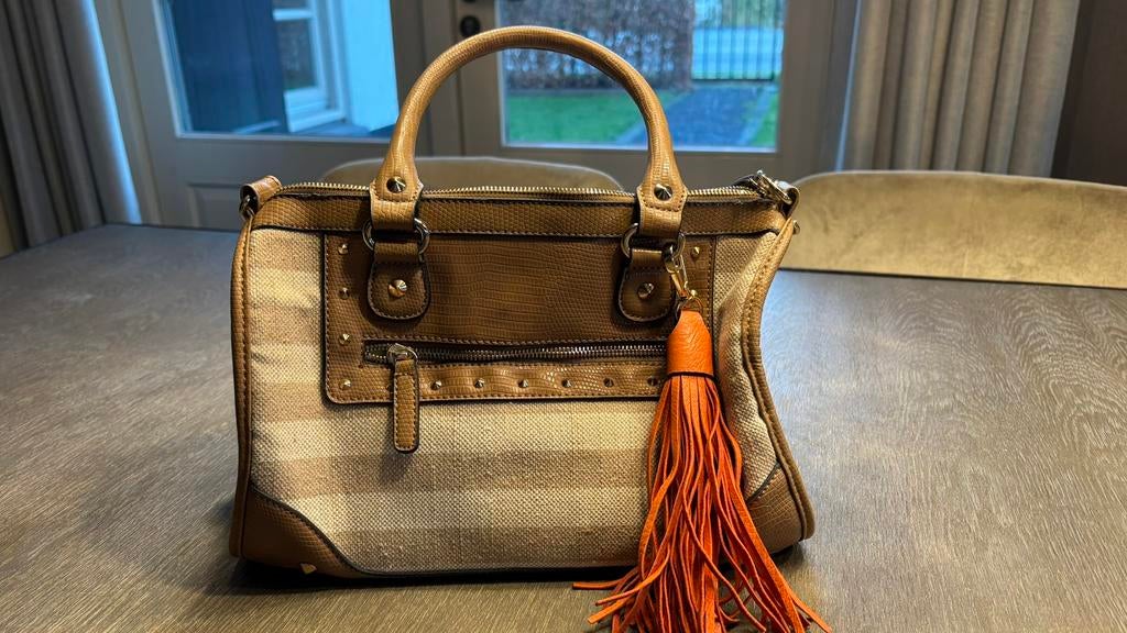 Aldo linnen schoudertas, Sieraden, Tassen en Uiterlijk, Ophalen of Verzenden, Zo goed als nieuw, Zwart, Schoudertasje