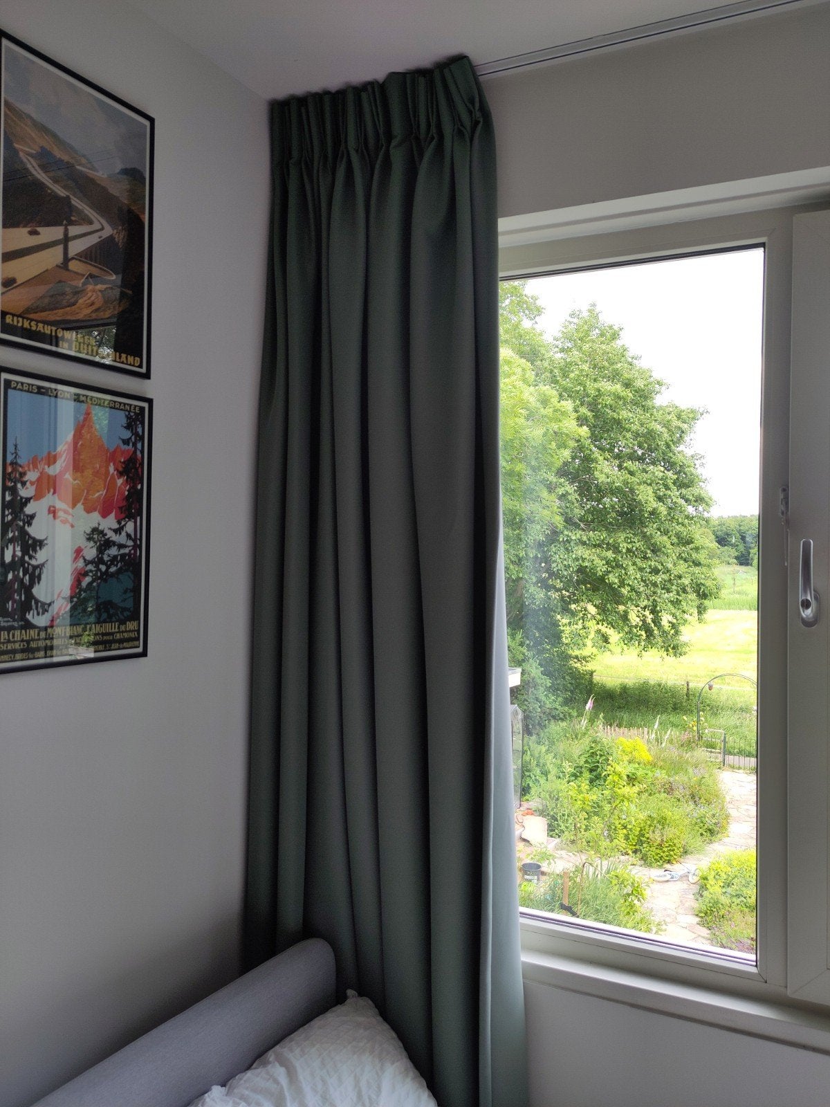 Gordijnen groen, Huis en Inrichting, Ophalen, Gebruikt, 245 cm, Gordijn