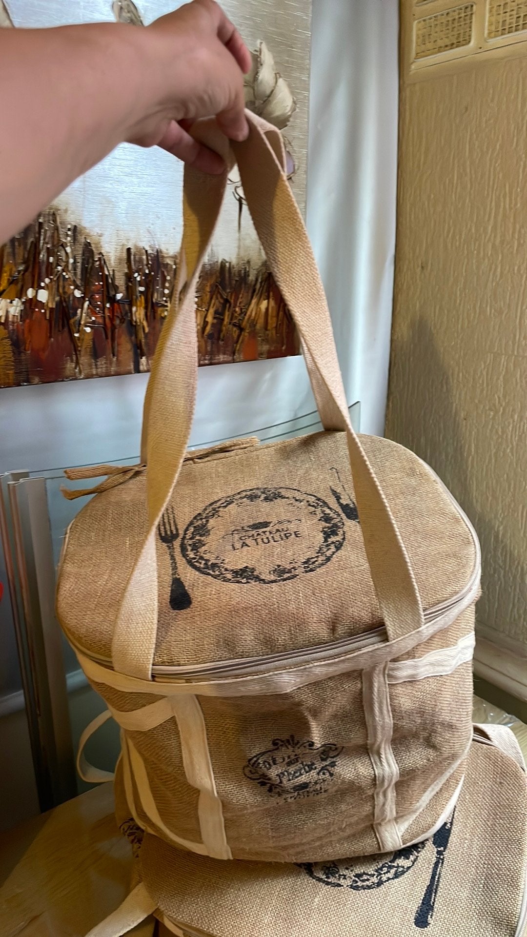 3 Nieuwe Jute Koeltassen/ Perfect voor Picknicks!, Ophalen of Verzenden, Nieuw, Zonder inhoud