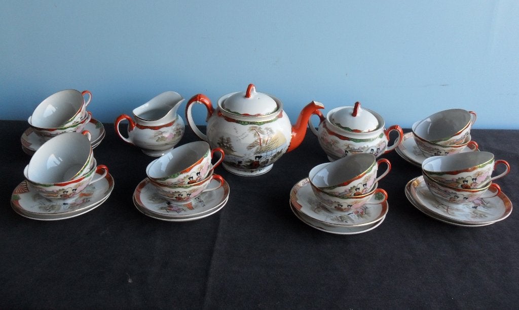 Vintage Japans porseleinen theeservies (gemerkt), Ophalen of Verzenden