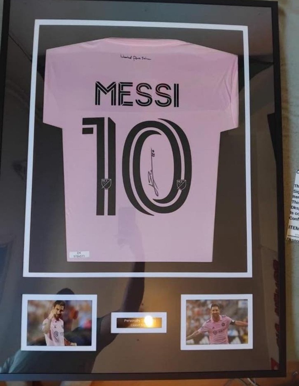 Ingelijst gesigneerd Lionel Messi shirt met certificaat, Ophalen of Verzenden, Zo goed als nieuw, Buitenlandse clubs, Shirt