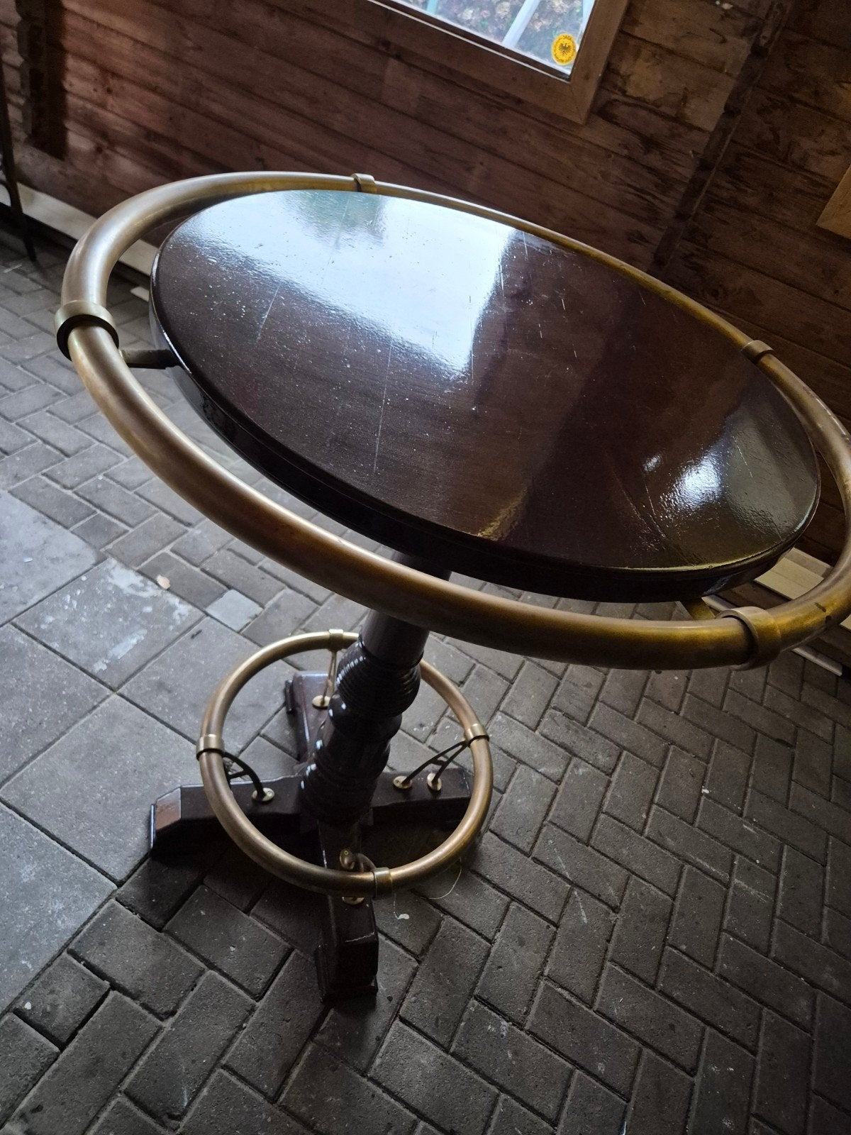statafel met messing type amsterdam (praattafel, pokertafel), Huis en Inrichting, Ophalen
