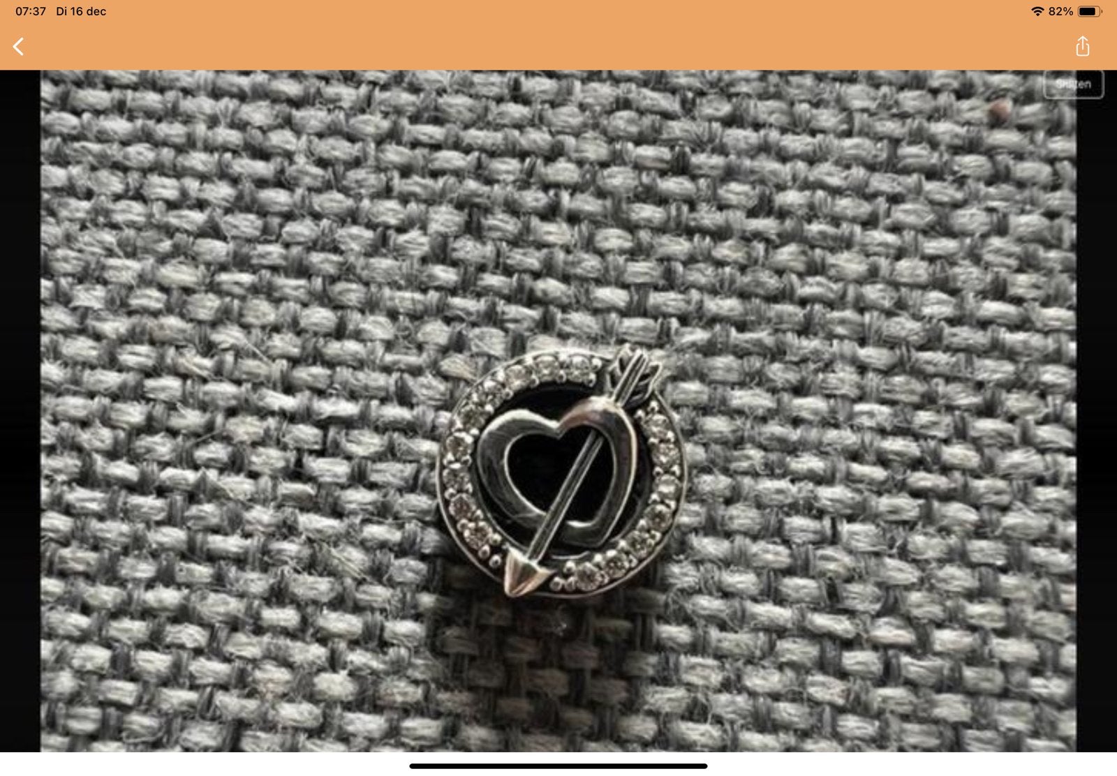 Pandora bedel Cupido, Verzenden, Zo goed als nieuw, Zilver, Pandora