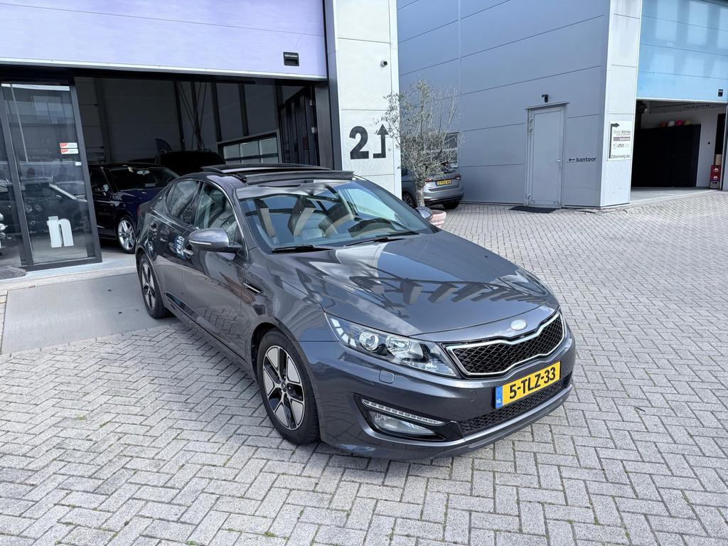 Kia Optima 2.0 CVVT Hybrid Super Pack PANO! CAMERA! LEER! IN, Euro 5, Gebruikt, Zwart, 4 cilinders